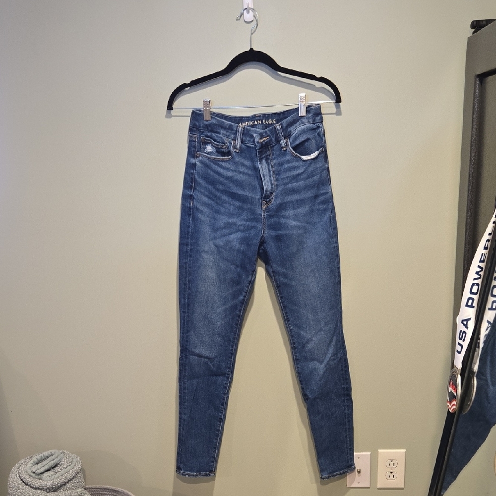 American Eagle AE BFF Jegging, Medium, Dark Blue Wash